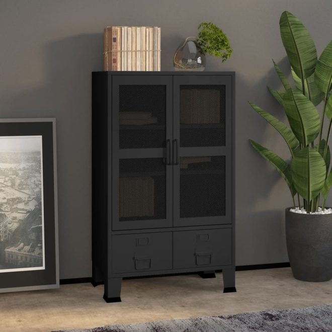 Industrial Storage Cabinet 70x40x115 cm Metal – Black