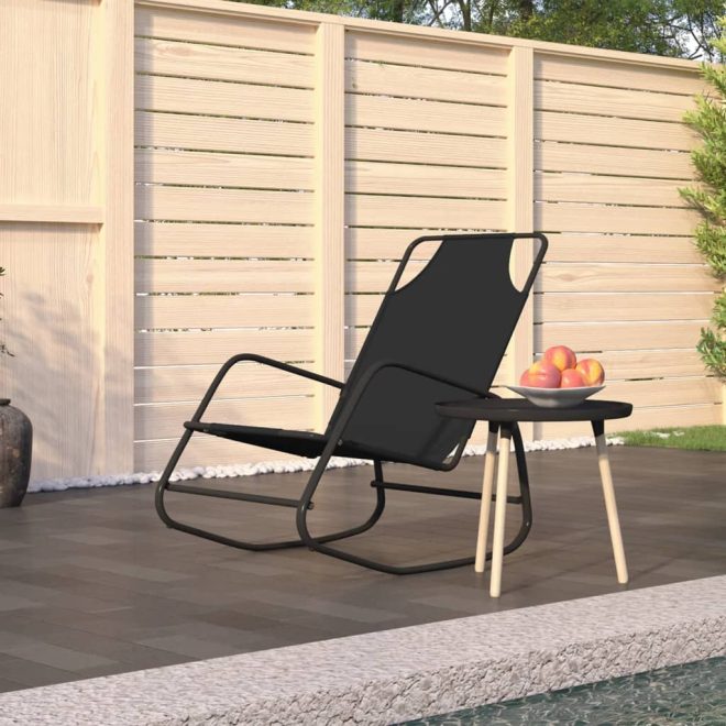 Rocking Sun Lounger Steel and Textilene – Black, 1