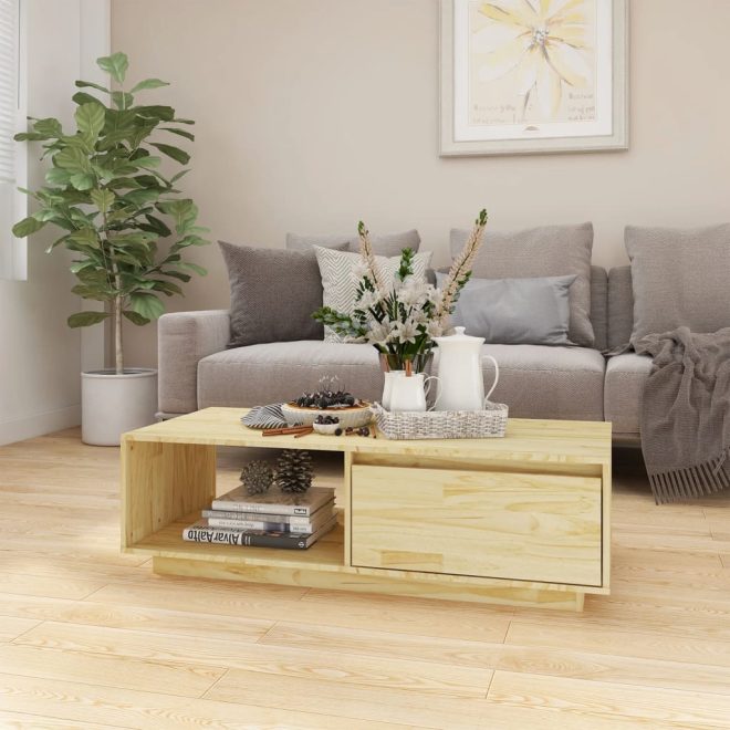 Coffee Table 110x50x33.5 cm Solid Pinewood – Brown