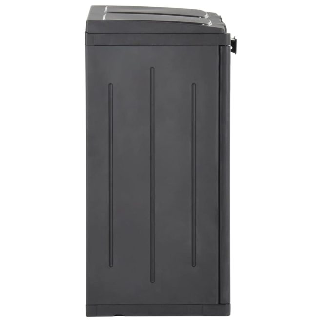 Trash Bin with 2 Doors Black 65x45x88 cm PP