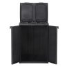 Trash Bin with 2 Doors Black 65x45x88 cm PP