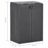 Trash Bin with 2 Doors Black 65x45x88 cm PP