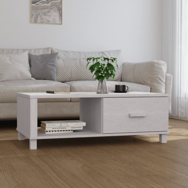 Coffee Table 100x55x35 cm Solid Wood Pine – White