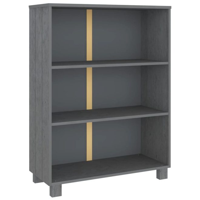 Book Cabinet 85x35x112 cm Solid Wood Pine – Dark Grey