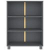 Book Cabinet 85x35x112 cm Solid Wood Pine – Dark Grey