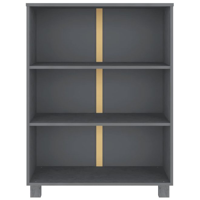 Book Cabinet 85x35x112 cm Solid Wood Pine – Dark Grey