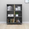 Book Cabinet 85x35x112 cm Solid Wood Pine – Dark Grey