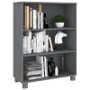 Book Cabinet 85x35x112 cm Solid Wood Pine – Dark Grey