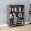 Book Cabinet 85x35x112 cm Solid Wood Pine – Dark Grey