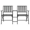 Folding 2-Seater Garden Bench 137 cm Black Steel