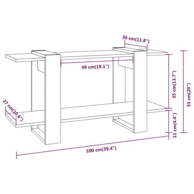 Book Cabinet 100x30x51 cm Engineered Wood – White