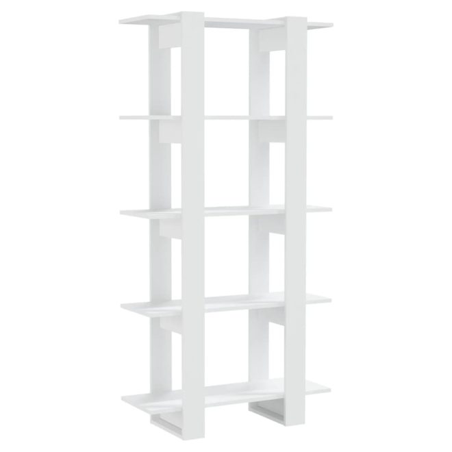 Cicero Book Cabinet/Room Divider 80x30x160 cm Engineered Wood – White