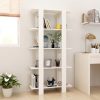 Cicero Book Cabinet/Room Divider 80x30x160 cm Engineered Wood – White