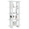 Cicero Book Cabinet/Room Divider 80x30x160 cm Engineered Wood – White