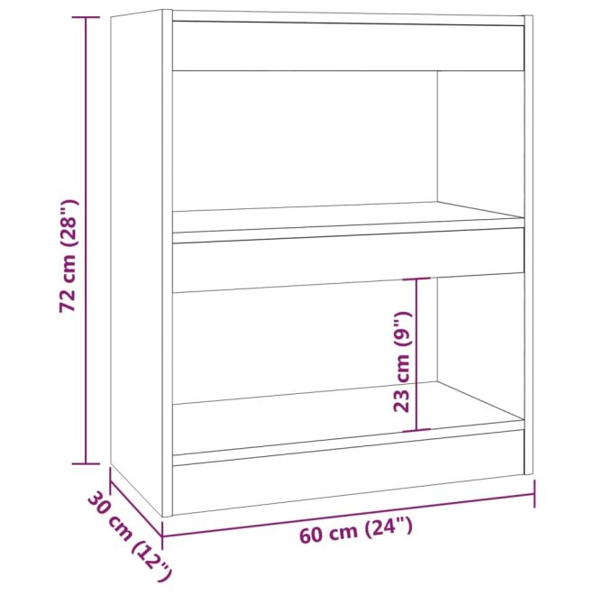 Bloomington Book Cabinet/Room Divider 60x30x72 cm – White