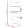 Dyer Book Cabinet/Room Divider 60x30x135 cm Engineered Wood – White