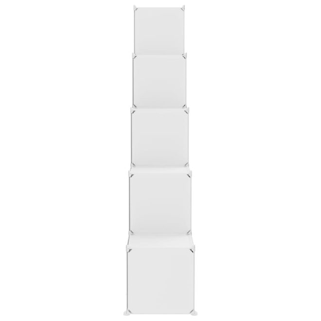 Cube Storage Cabinet for Kids with Cubes White PP – 155×31.5×154 cm, White