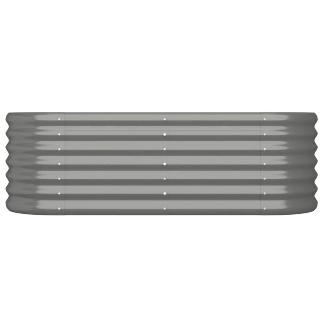 Garden Planter Powder-coated Steel – 114x40x36 cm, Grey