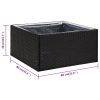 Garden Planter Poly Rattan – 80x80x40 cm, Black