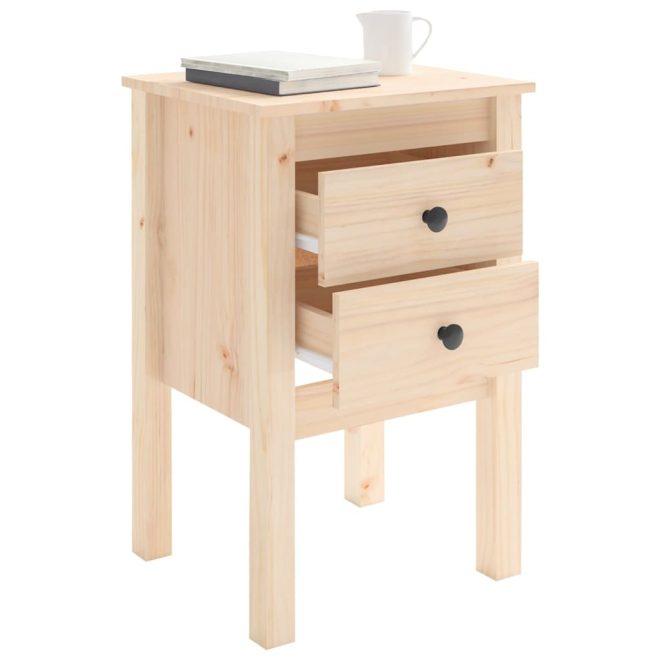 Duarte Bedside Cabinet 40x35x61.5 cm Solid Wood Pine – Brown, 1