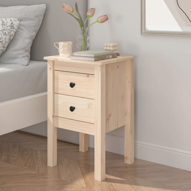 Duarte Bedside Cabinet 40x35x61.5 cm Solid Wood Pine – Brown, 1