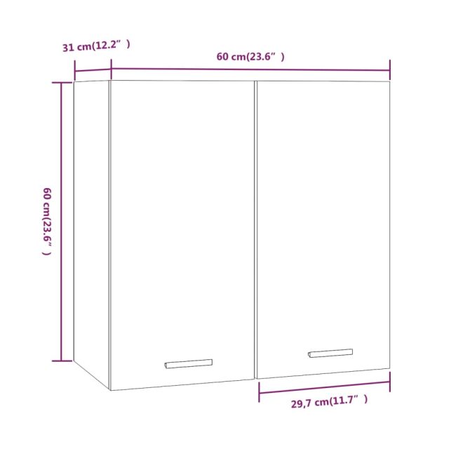 Hanging Cabinet 60x31x60 cm Engineered Wood – Smoked Oak