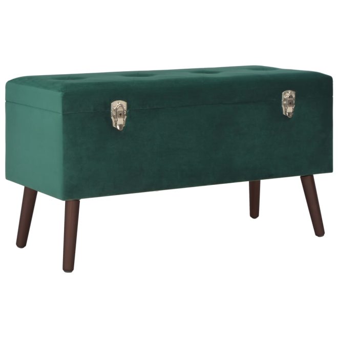 Bench with Storage Compartment 80 cm Velvet – Green