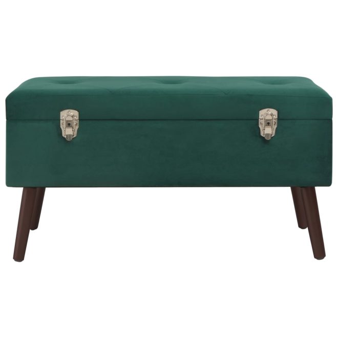 Bench with Storage Compartment 80 cm Velvet – Green