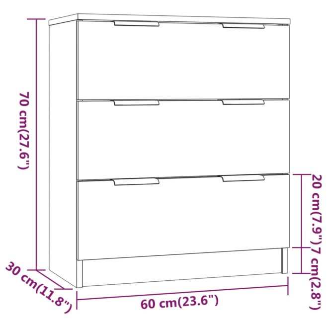 Sideboard 60x30x70 cm Engineered Wood – White