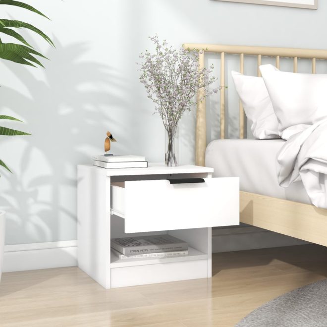 Snodland Bedside Cabinet Engineered Wood – White, 1