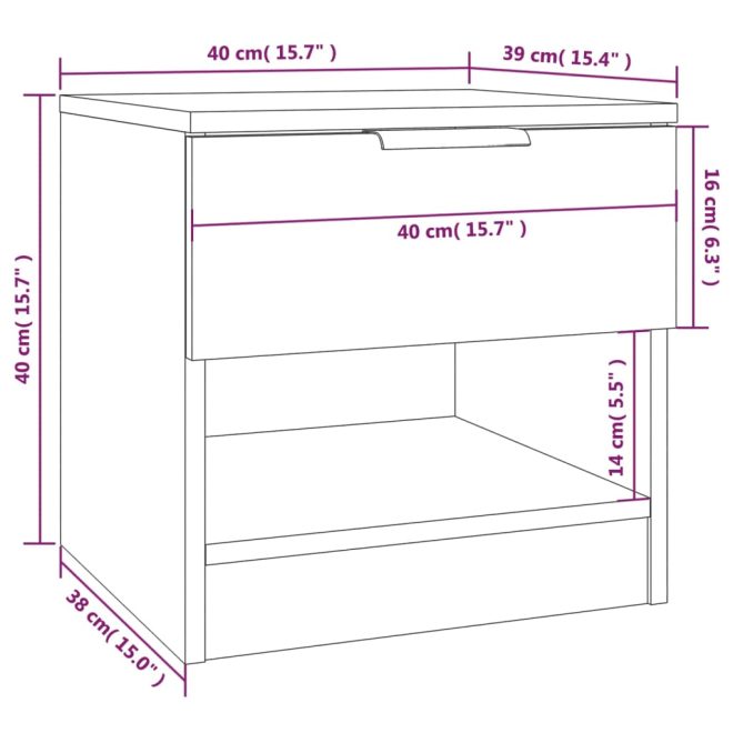 Snodland Bedside Cabinet Engineered Wood – White, 1