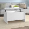 Coffee Table 80×55.5×41.5 cm Engineered Wood – White