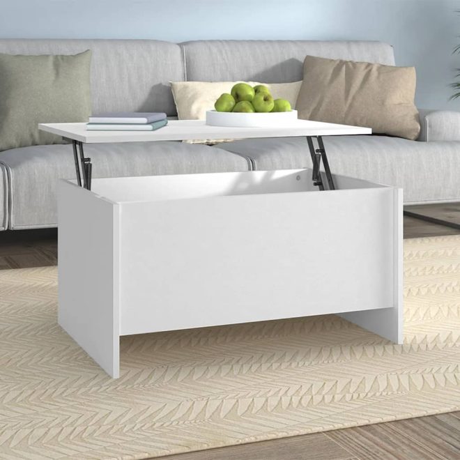 Coffee Table 80×55.5×41.5 cm Engineered Wood – White