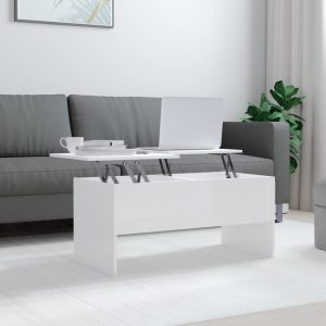 Coffee Table 102×50.5×46.5 cm Engineered Wood – High Gloss White