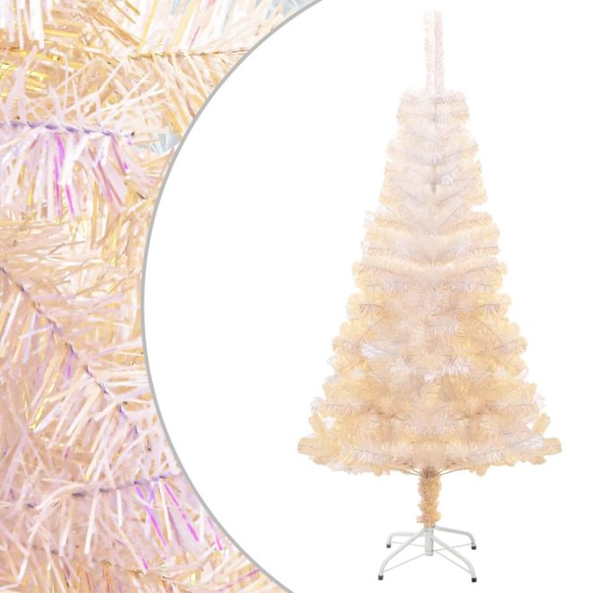 Artificial Christmas Tree with Iridescent Tips PVC – 120×65 cm, White