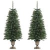 Artificial Christmas Trees 2 pcs with Wreath, Garland and LEDs