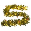 Artificial Christmas Trees 2 pcs with Wreath, Garland and LEDs