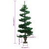 Swirl Christmas Tree with Pot and LEDs PVC – 120×65 cm, Green