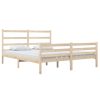 Agery Bed Frame Solid Wood Pine – QUEEN, Brown