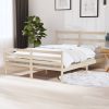 Agery Bed Frame Solid Wood Pine – QUEEN, Brown