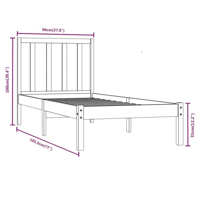 Aberdeen Bed Frame Solid Wood Pine – SINGLE, Brown