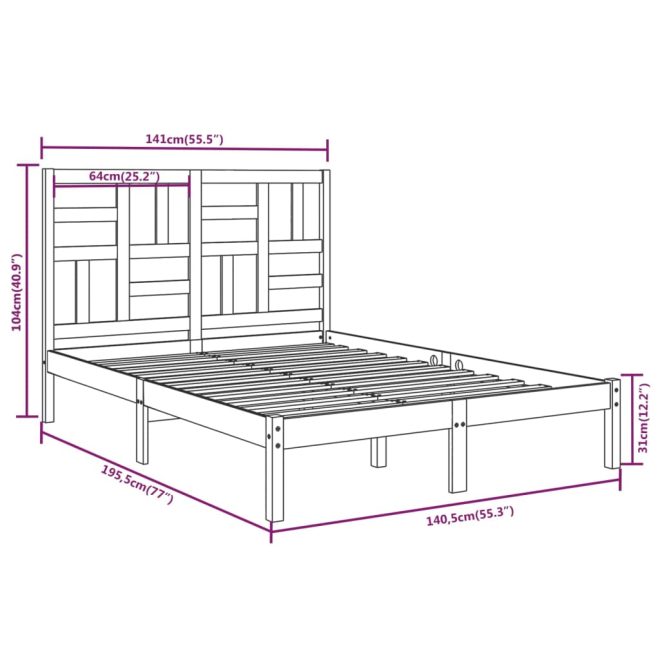 Acton Bed Frame Solid Wood – DOUBLE, White