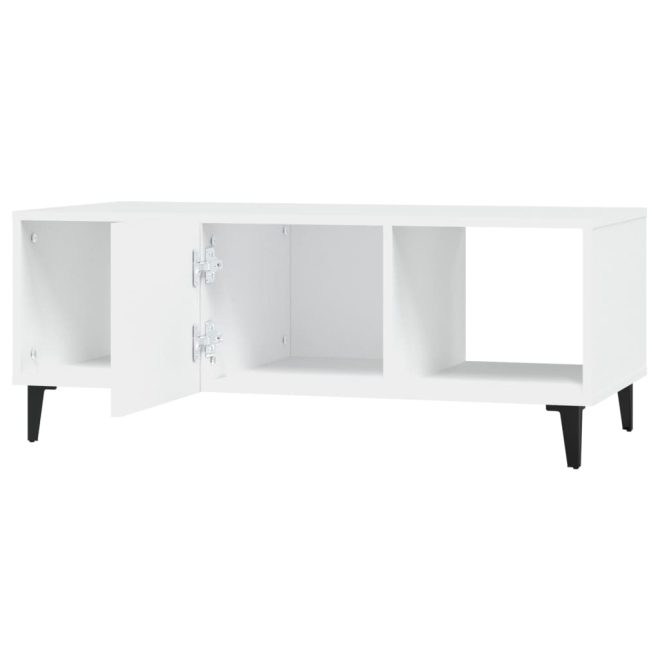 Coffee Table 102x50x40 cm Engineered Wood – White