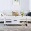 Coffee Table 102x50x40 cm Engineered Wood – White