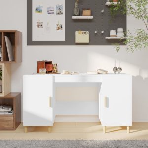 Desk 140x50x75 cm Engineered Wood – White