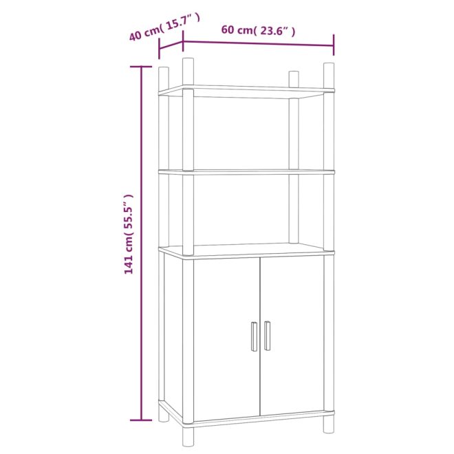 Highboard 60x40x141 cm Engineered Wood – White