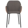 Dining Chairs 2 pcs Dark Grey Fabric and Faux Leather