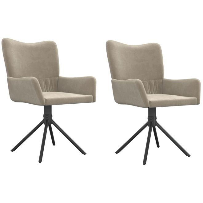 Swivel Dining Chairs 2 pcs Velvet – Light Grey