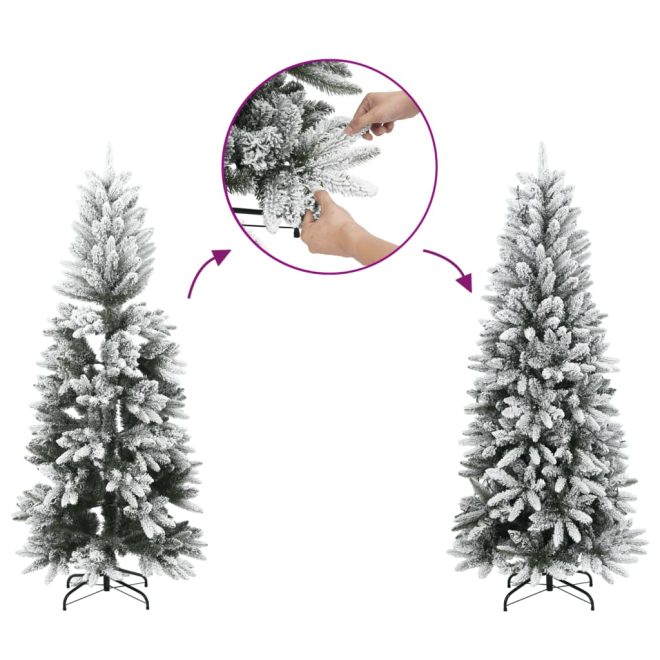 Artificial Christmas Tree with Flocked Snow PVC&PE – 120×53 cm