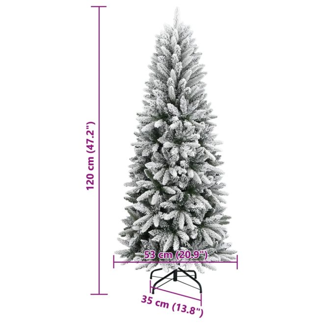 Artificial Christmas Tree with Flocked Snow PVC&PE – 120×53 cm